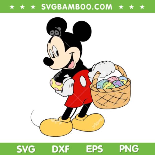 Mickey Mouse Hunting Egg SVG PNG, Mickey Easter Eggs SVG, Mickey Mouse Easter DXF SVG PNG EPS