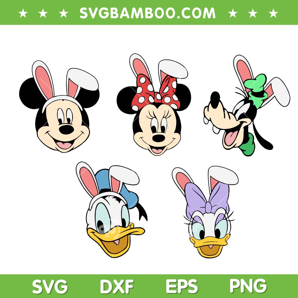 Mickey And Friends Bunny Head SVG PNG