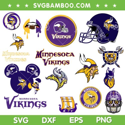 Minnesota Vikings SVG Bundle, Vikings Football SVG Bundle, NFL Football DXF SVG PNG EPS
