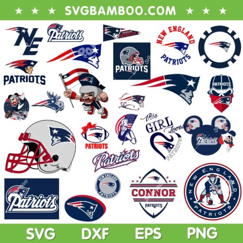 New England Patriots SVG Bundle, New England Patriots Logo SVG Bundle, Patriots Football DXF SVG PNG EPS