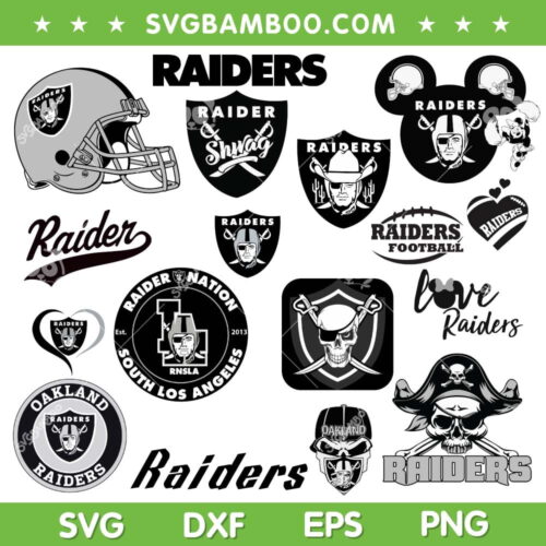Oakland Raiders SVG Bundle, Raiders Football SVG Bundle, NFL Football Team DXF SVG PNG EPS