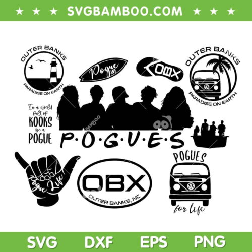 Outer Banks SVG Bundle, Outer Banks Movies SVG Bundle, Pogues For Life DXF SVG PNG EPS