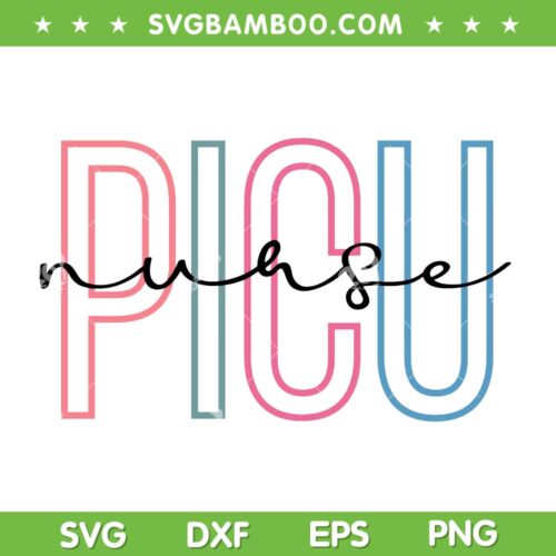 PICU Nurse SVG PNG, Pediatric Intensive Care Unit SVG, Nursing DXF SVG PNG EPS