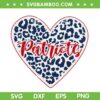 Patriots Heart Leopard SVG PNG, Patriots Football Cheer SVG, Patriots Cheer DXF SVG PNG EPS