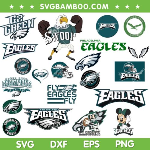 Philadelphia Eagles SVG Bundle, Philadelphia Eagles Logo SVG Bundle, Sport Football DXF SVG PNG EPS
