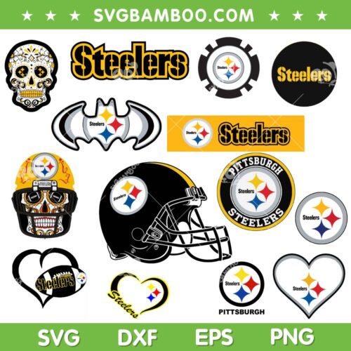 Pittsburgh Steelers SVG Bundle, Pittsburgh Steelers Football SVG Bundle, NFL Football Team DXF SVG PNG EPS