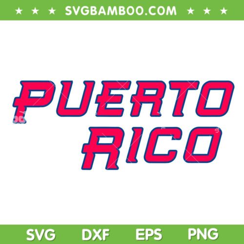 Puerto Rico Baseball Team SVG PNG, Puerto Rico SVG, Baseball Team Logo DXF SVG PNG EPS