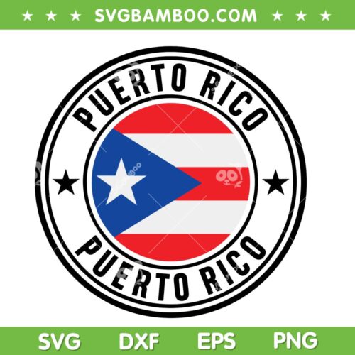 Puerto Rico Circle SVG PNG, Puerto Rico Flag SVG, Flag Of Puerto Rico DXF SVG PNG EPS