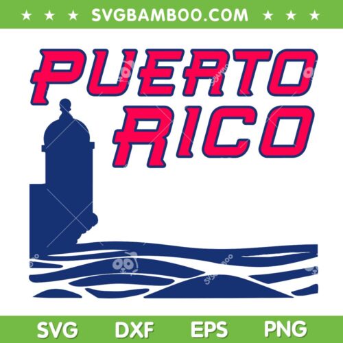 Puerto Rico Logo SVG PNG, Baseball PR Team SVG, Baseball Team Logo DXF SVG PNG EPS