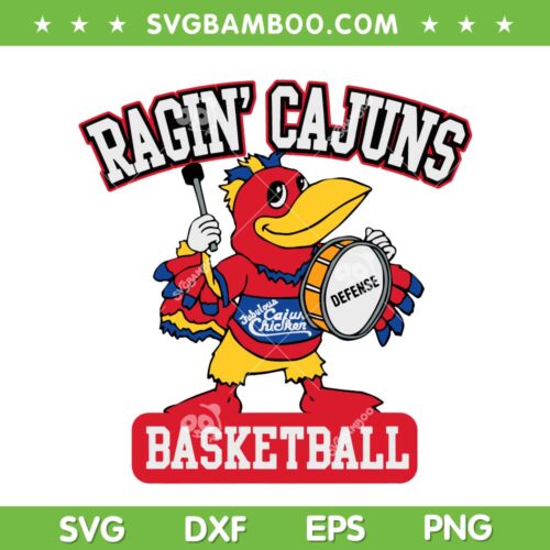 Ragin' Cajuns Basketball SVG PNG, Fabulous Cajun Chicken SVG, College Sport DXF SVG PNG EPS