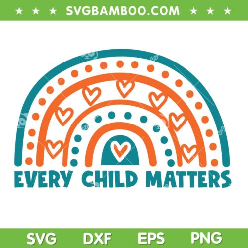 Rainbow Every Child Matters SVG PNG, Rainbow Orange Day SVG, Children School DXF SVG PNG EPS