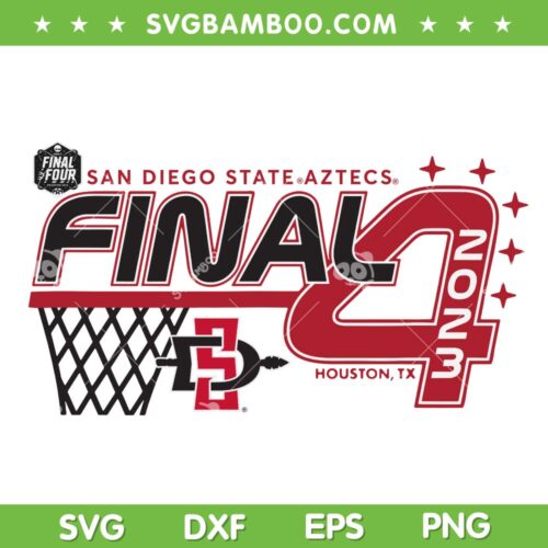 SDSU Final Four 2023 SVG PNG, San Diego State Aztecs Basketball SVG, Final Four 2023 DXF SVG PNG EPS