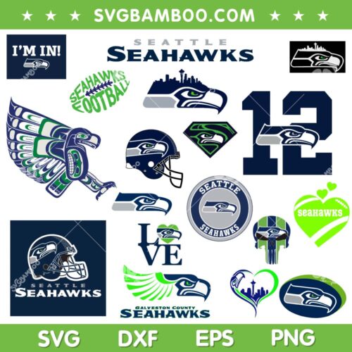 Seattle Seahawks SVG Bundle, Seahawks Football SVG Bundle, NFL Football DXF SVG PNG EPS