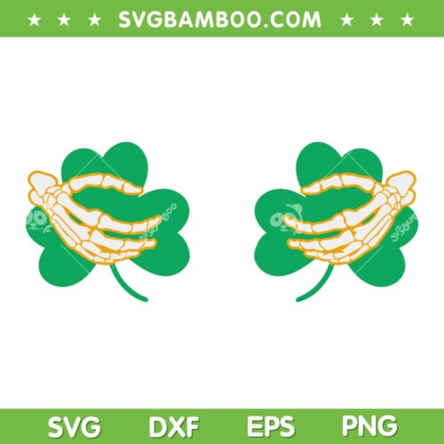 Shamrock Boob SVG PNG, Hand Skeleton Shamrock SVG, St Patricks Day DXF SVG PNG EPS