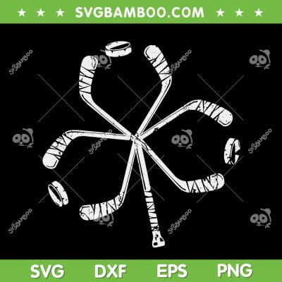 St Patricks Day Hockey Shamrock SVG PNG, Shamrock Hockey SVG, Saint Patricks Day DXF SVG PNG EPS