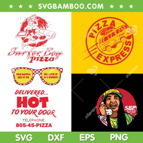 Surfer Boy Pizza SVG Bundle, Pizza Express SVG Bundle, Pizza Surfer DXF SVG PNG EPS