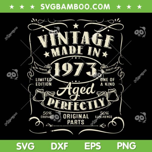 Vintage 50th Birthday SVG PNG, Funny 1973 Birthday SVG, Vintage Made In 1973 DXF SVG PNG EPS