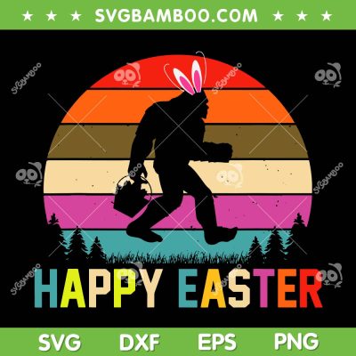 Vintage Bigfoot Happy Easter 2023 SVG PNG, Retro Monkey Gorilla Bunny SVG, Happy Easter Day DXF SVG PNG EPS Vintage Bigfoot Happy Easter 2023 SVG PNG, Retro Monkey Gorilla Bunny SVG, Happy Easter Day DXF SVG PNG EPS