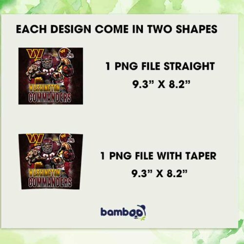 Washington Commanders Mascot 20oz Skinny Tumbler PNG, Washington Football Tumbler Wrap PNG, NFL Football Team Tumbler Sublimation