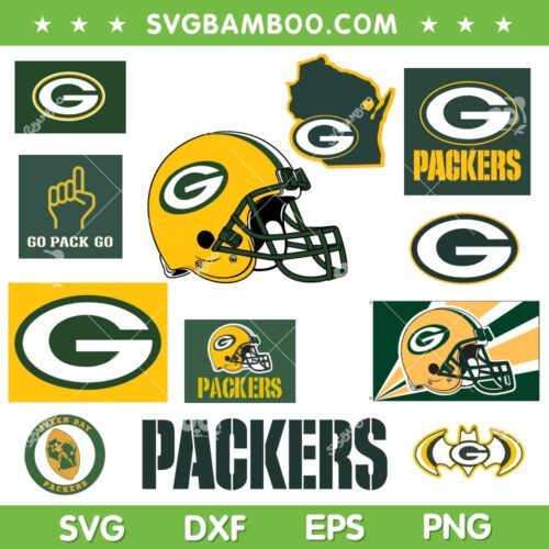 Green Bay Packers SVG Bundle, Packers Football SVG Bundle, Football Team DXF SVG PNG EPS