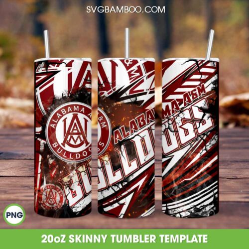 Alabama AM Bulldogs Basketball Tumbler Wrap PNG, HBCU Basketball Team Team Tumbler Sublimation, Alabama A&M University 20oz Skinny Tumbler PNG