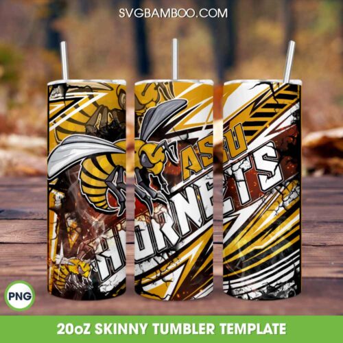 Alabama State Hornets Tumbler Wrap PNG, Alabama State University Basketball Tumbler Template Sublimation, HBCU Basketball 20oz Skinny Tumbler PNG