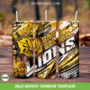 Arkansas Pine Bluff Golden Lions Football Tumbler Wrap PNG, University Of Arkansas Tumbler Template Sublimation, HBCU Teams 20oz Skinny Tumbler PNG