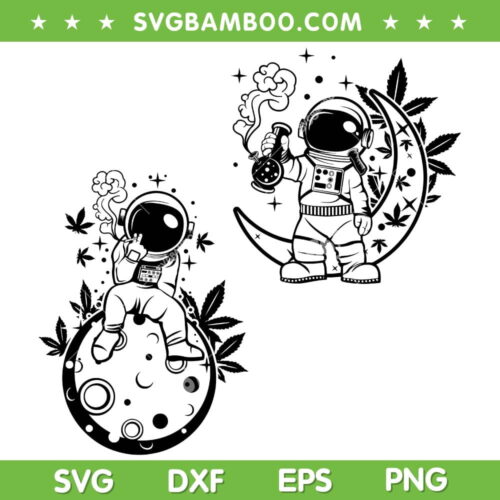 Astronaut Smoking Weed SVG PNG, Astronaut Cannabis 420 SVG, Astronaut Weed DXF SVG PNG EPS