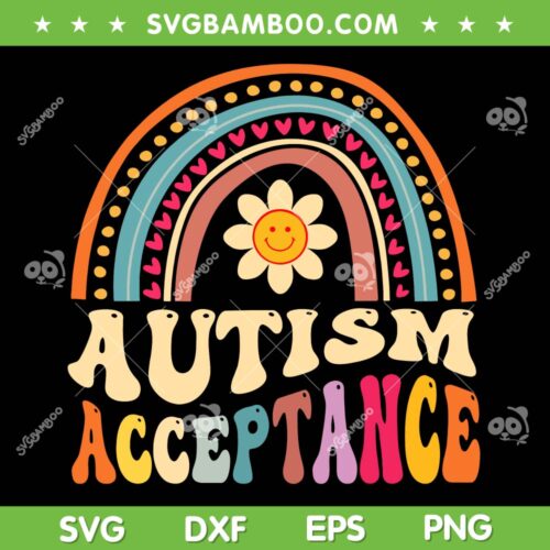 Autism Awareness Acceptance SVG PNG, Rainbow Special Education Teacher SVG, Autism Acceptance DXF SVG PNG EPS