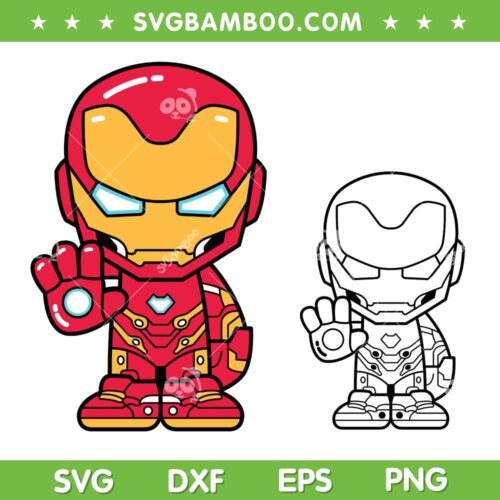 Baby Iron Man SVG PNG, Kids Super Heroes Iron Man SVG, Baby Avengers DXF SVG PNG EPS
