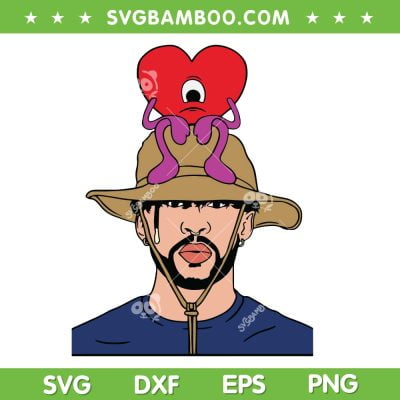 Bad Bunny Sad Heart SVG PNG, Bad Bunny Portrait SVG, Un Verano Sin Ti DXF SVG PNG EPS Bad Bunny Sad Heart SVG PNG, Bad Bunny Portrait SVG, Un Verano Sin Ti DXF SVG PNG EPS