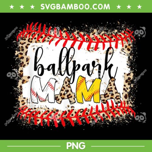 Ballpark Mom Mama Leopard PNG, Baseball Softball Mother's Day PNG, Retro Mama PNG
