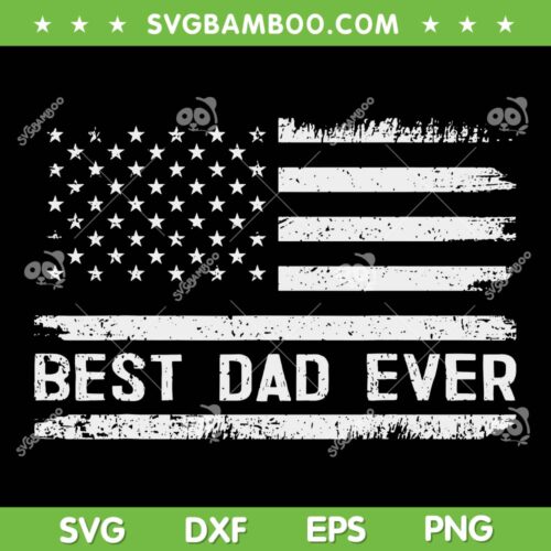 Best Dad Ever American Flag SVG PNG, Father's Day Best Papa SVG, USA Flag DXF SVG PNG EPS