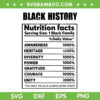 Black History Nutrition Facts SVG PNG, Nutrition Label SVG, Black History Month DXF SVG PNG EPS 