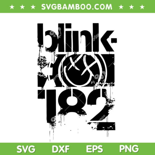 Blink 182 The World Tour 2023 SVG PNG, Blink Smile 182 SVG, Blink 182 Logo DXF SVG PNG EPS