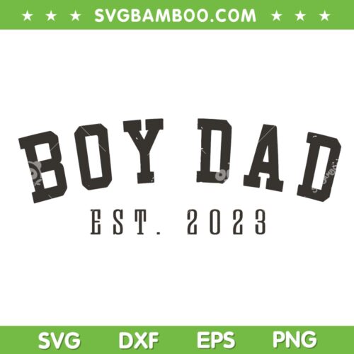 Boy Dad Est 2023 SVG PNG, Father's Day New Baby Boy SVG, Funny Daddy DXF SVG PNG EPS