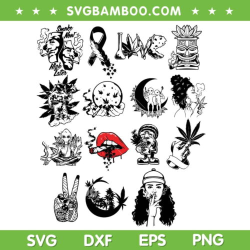 Cannabis SVG Bundle ,Marijuana 420 SVG Bundle, Black Girl Cannabis DXF SVG PNG EPS