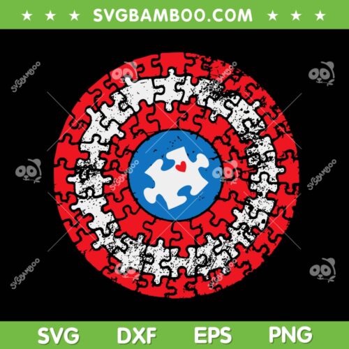 Captain Autism Awareness SVG PNG, Autism Superhero SVG, Puzzle Superhero DXF SVG PNG EPS