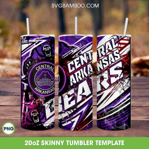 Central Arkansas Bears Basketball Tumbler Wrap PNG, Bears HBCU Basketball Tumbler Template Sublimation, University Of Central Arkansas 20oz Skinny Tumbler PNG