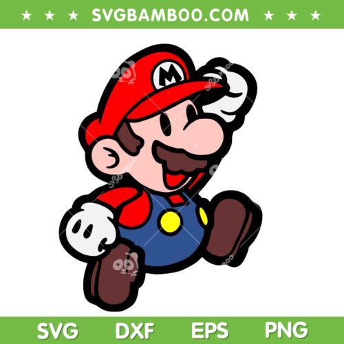Chibi Mario SVG PNG, Super Mario Bros SVG, Cute Super Mario DXF SVG PNG EPS