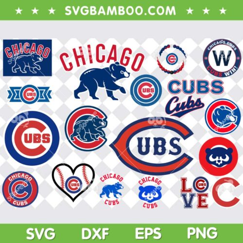 Chicago Cubs SVG Bundle, Chicago Cubs Logo SVG Bundle, MLB Team Logo DXF SVG PNG EPS