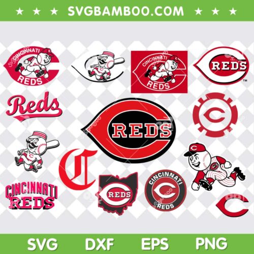Cincinnati Reds SVG Bundle, Cincinnati Reds Logo SVG Bundle, MLB Team DXF SVG PNG EPS&nbsp;
