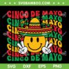 Cinco De Mayo Groovy SVG PNG, Fiesta Squad Smiley Mexican SVG, Cinco De Mayo Face Smile DXF SVG PNG EPS