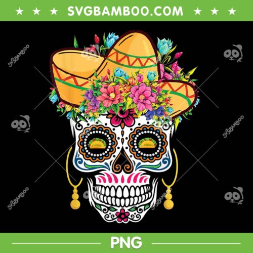 Dia De Los Muertos Taco PNG, Skull Happy Cinco De Mayo PNG, Skull Skeleton Flower PNG
