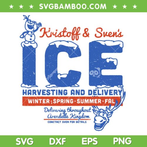 Disney Frozen Kristoff Sven's Ice Harvesting And Delivery SVG PNG, Kristoff Svens Winter Spring Summer Fall SVG, Four Seasons DXF SVG PNG EPS