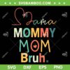 Funny Mama Mommy Mom Bruh SVG PNG, Retro Mommy Funny Quote SVG, Mothers Day DXF SVG PNG EPS