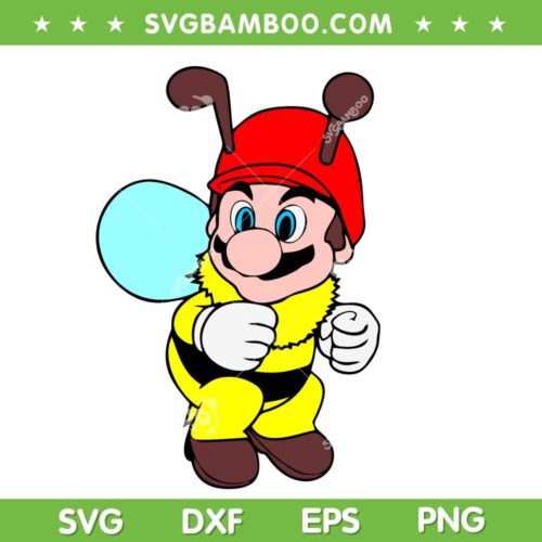 Funny Mario Bee SVG PNG, Super Mario Funny SVG, Super Mario Bros DXF SVG PNG EPS