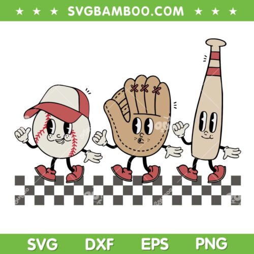 Baseball Groovy SVG PNG, Retro Baseball Catch SVG, Cute Football Groovy DXF SVG PNG EPS