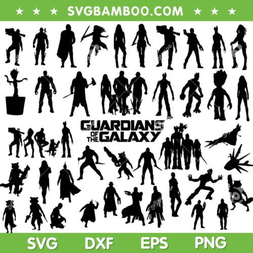 Guardians Of The Galaxy All Characters SVG Bundle, Marvel Guardians Galaxy Silhouette SVG Bundle, Guardians Galaxy DXF SVG PNG EPS