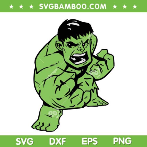 Hulk Chibi SVG PNG, Baby Hulk Cartoon SVG, Hulk Chibi Avengers DXF SVG PNG EPS